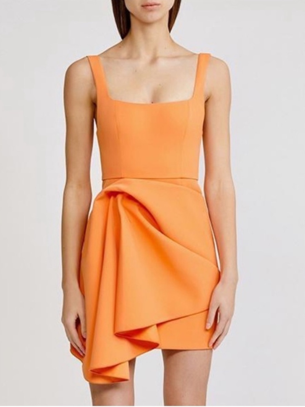 Acker orange draped mini dresss